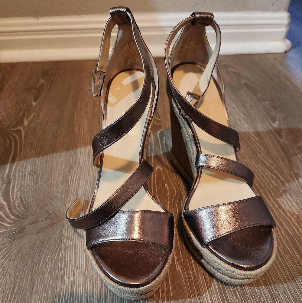 Jimmy Choo bronze wedges